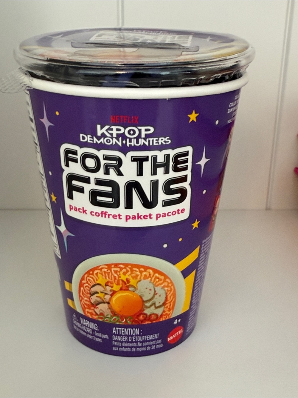 Netflix Purple 'For The Fans' K-Pop Demon Hunters Collectible Cup with Mira doll